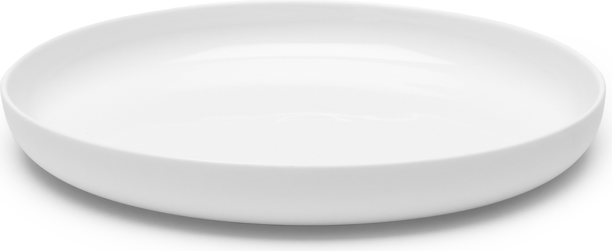 Base Assiettes plates à bord haut 24 cm, blanches, Lot de 4
