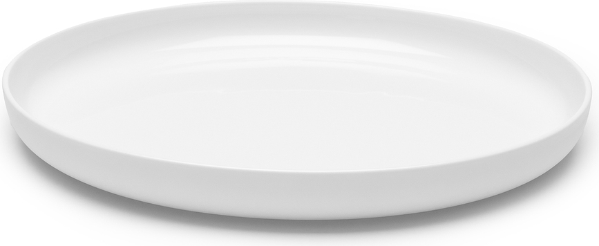 Base Assiettes plates à rebord haut, blanches, lot de 4