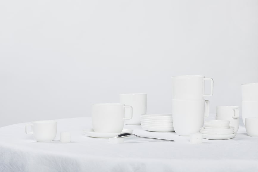 Base Tasses à café 300 ml, blanches, lot de 4