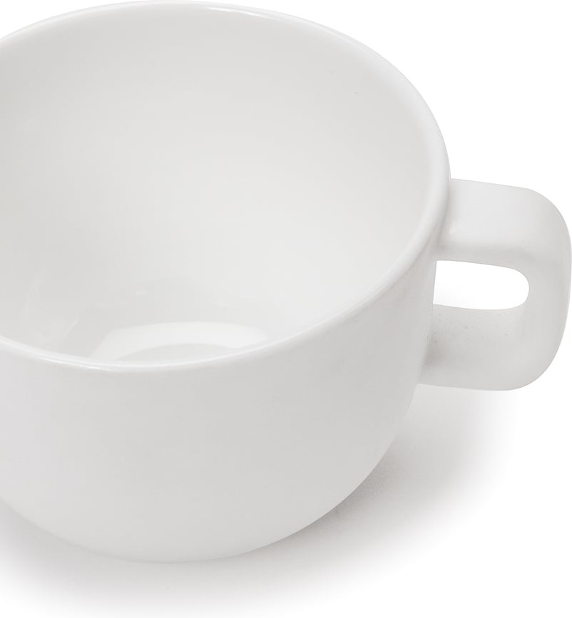Base Tasses à espresso 100 ml, blanches émaillées, lot de 4
