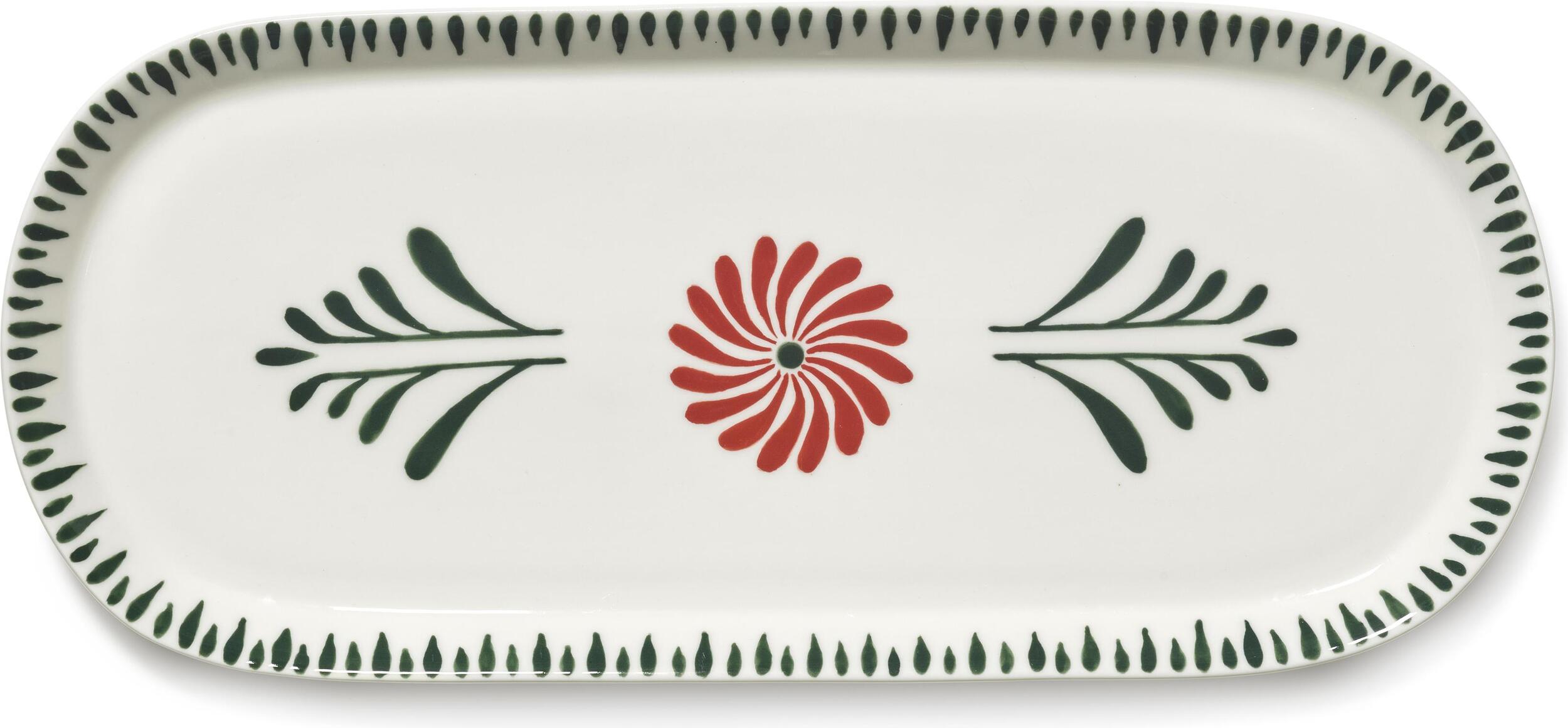Bazaar Servierplatten 14,5 x 33 cm, rot-grün, 2 St.