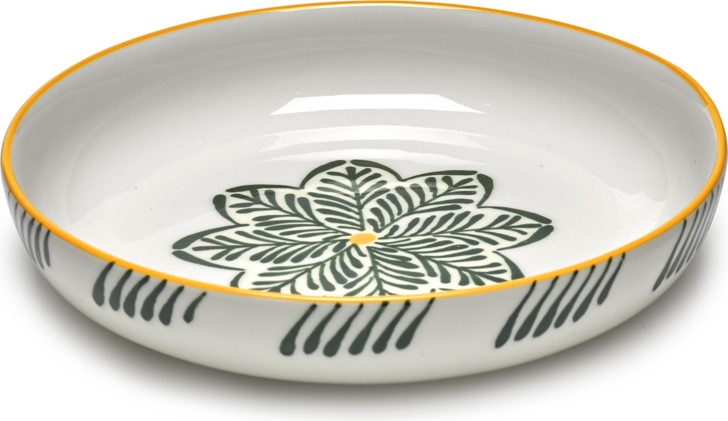 Bazaar tiefe Teller 21 cm, gelb-grün, 4 St.