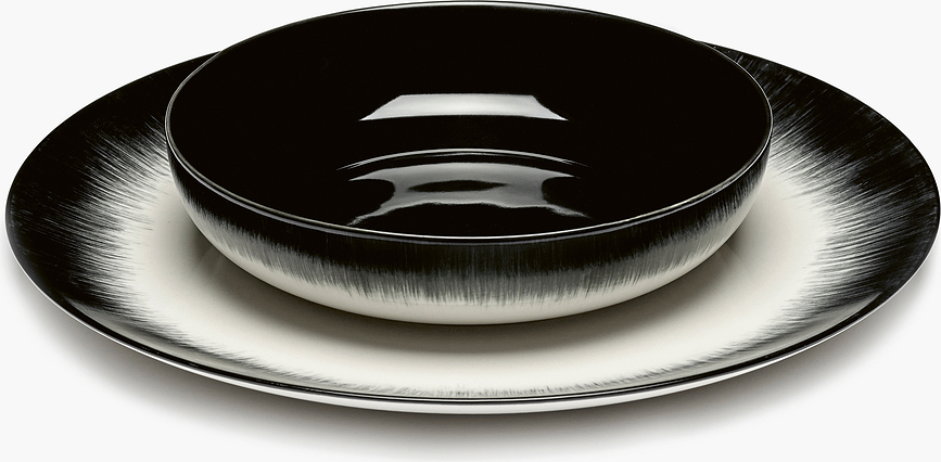 Bol Dé D, 15,5 cm, negro y blanco