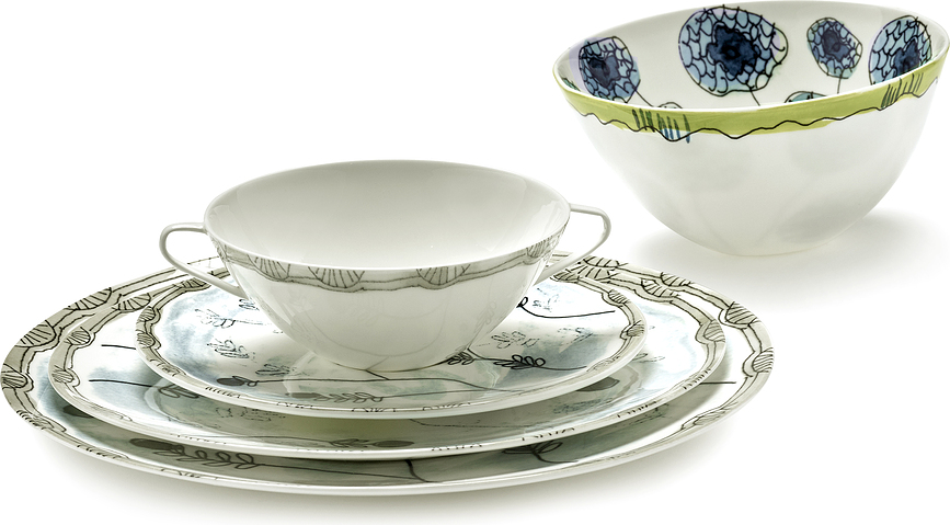 Cuenco Midnight Flowers Anemone Milk, 15 cm