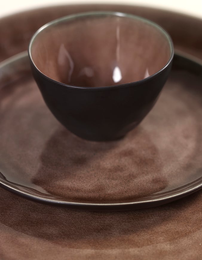 Bol ovalado Pure, marrón