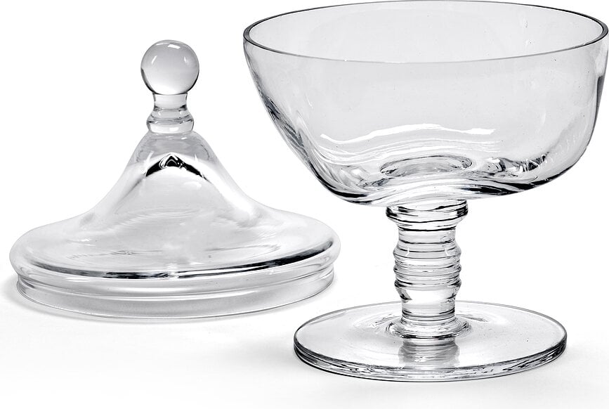 Bonbonnière Josephine en verre, argentée