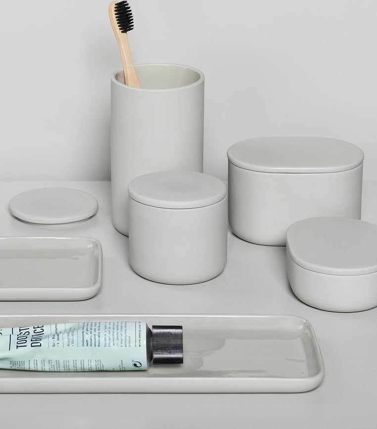 Bote de baño Cose, ovalado, 6,5 cm, gris oscuro