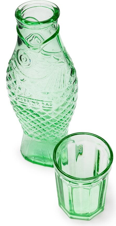 Carafe avec 4 verres Fish & Fish, verts