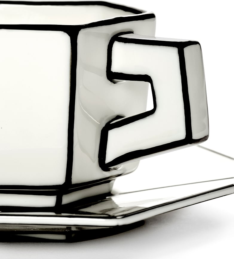 Carte Blanche Skodelica za espresso s krožničkom, 2 kosa