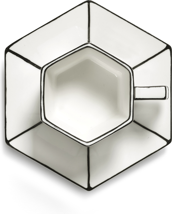 Carte Blanche Skodelica za espresso s krožničkom, 2 kosa