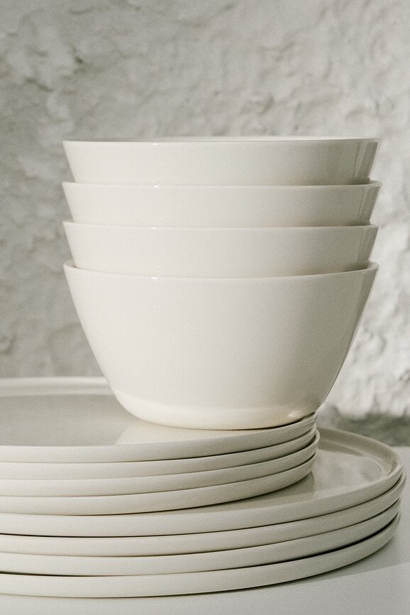 Cena Assiettes à déjeuner 22 cm, ivoire, Lot de 4