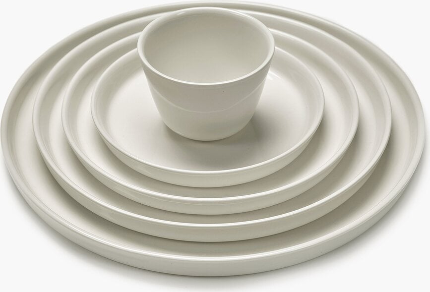 Cena Assiettes à Déjeuner à bord haut, 22,3 cm, ivoire, Lot de 4