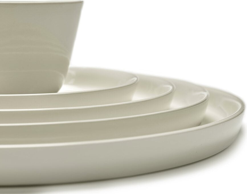 Cena Assiettes à Déjeuner à bord haut, 22,3 cm, ivoire, Lot de 4