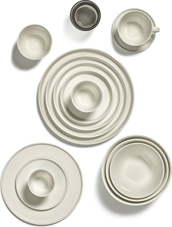 Cena Assiettes de table à bord haut, 26 cm, ivoire, Lot de 4