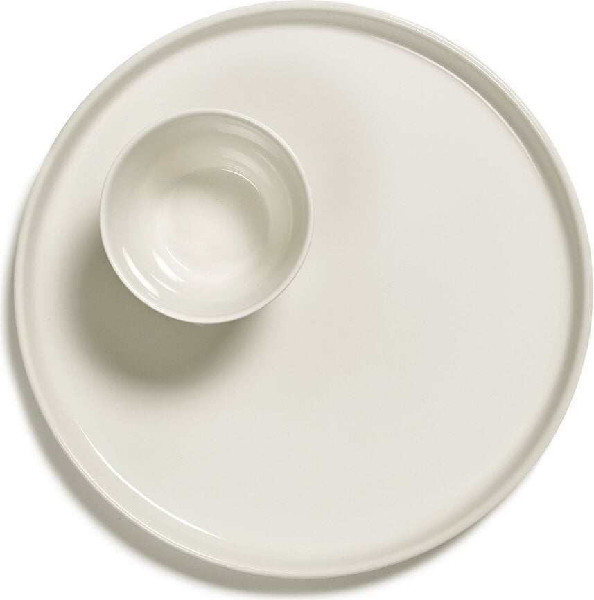 Cena Assiettes de table à bord haut, 26 cm, ivoire, Lot de 4