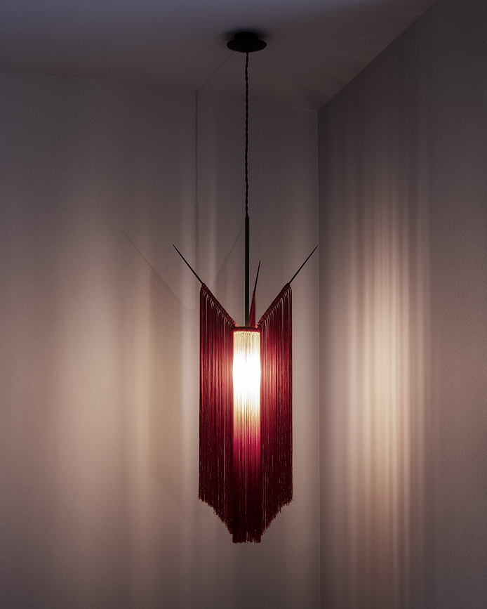 Chan Κρεμαστό Φωτιστικό, 40 cm, μαύρο-λευκό