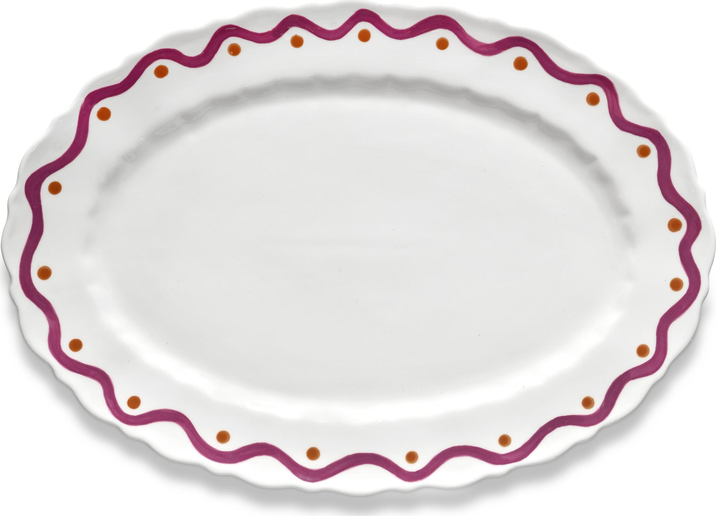 Charly Servierplatte oval 28 x 40 cm, violett-orange