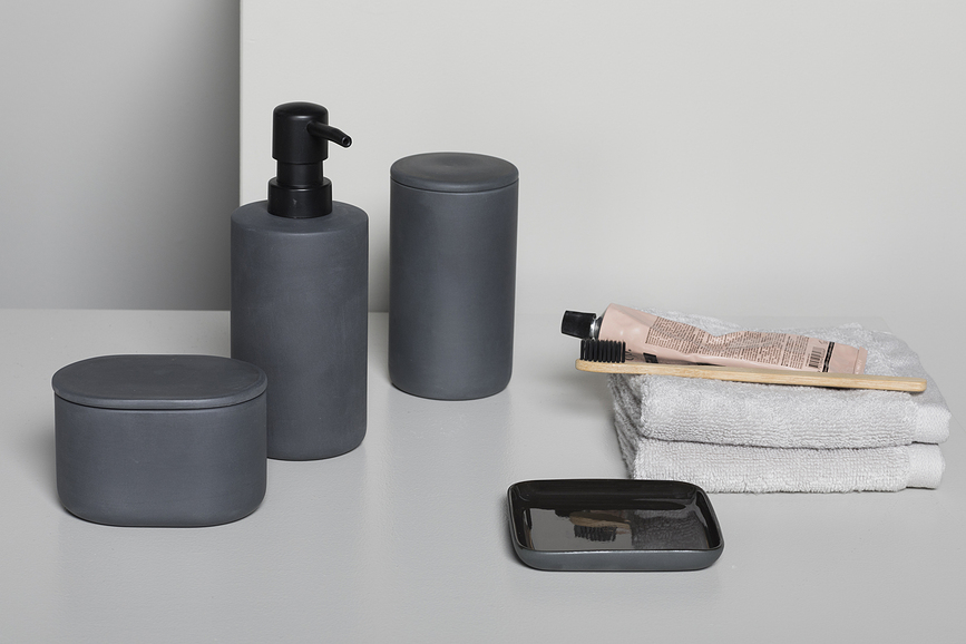 Bote de Baño redondo Cose, 6,5 cm, gris oscuro