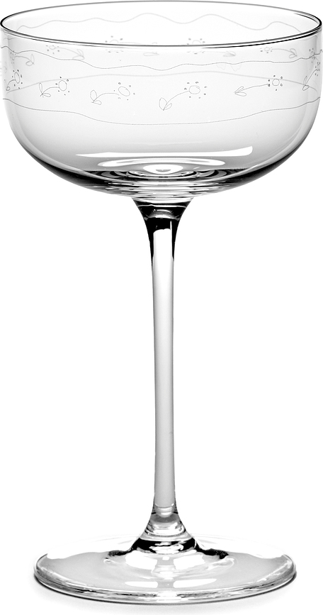 Copas de champán estilo Coupe Midnight Flowers, 240 ml, 4 unidades