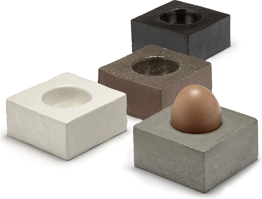 Coquetiers Uovo en béton, lot de 2