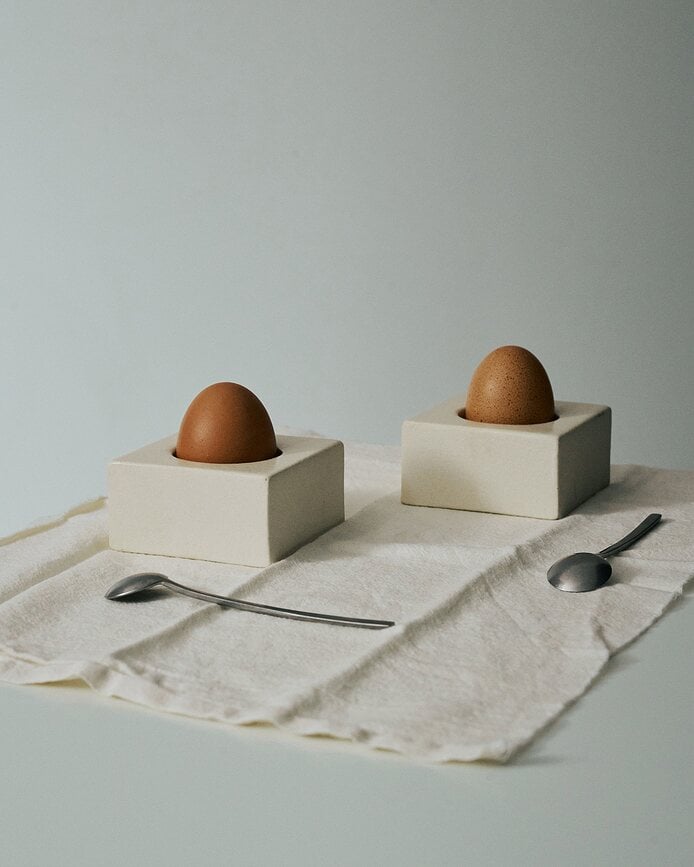 Coquetiers Uovo noirs, lot de 2