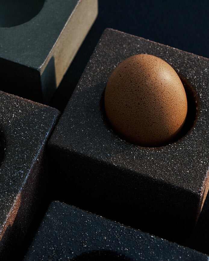 Coquetiers Uovo noirs, lot de 2