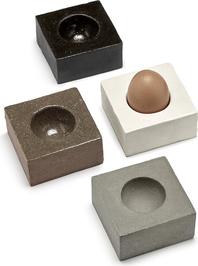 Coquetiers Uovo noirs, lot de 2