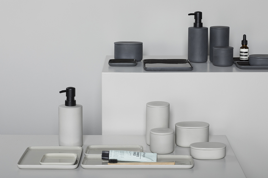 Cose Kopalniška posoda okrogla, 6,5 cm, temno siva