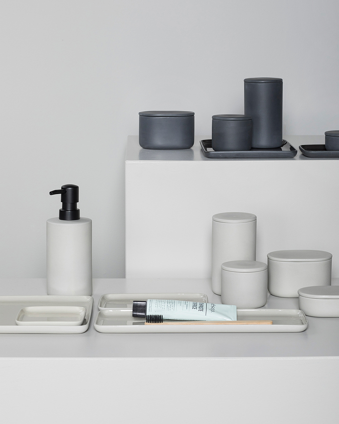 Cose Plateau de Salle de Bain rectangulaire, 16,2 cm, gris foncé