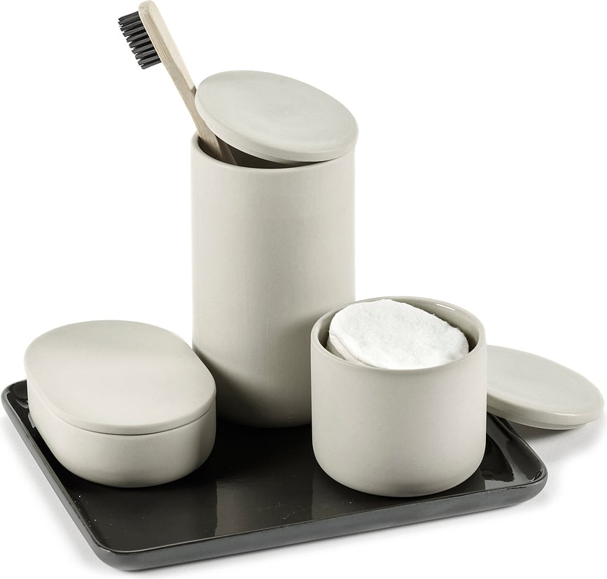 Cose Spremnik za kupaonicu okrugli tamnosivi 6,5 cm