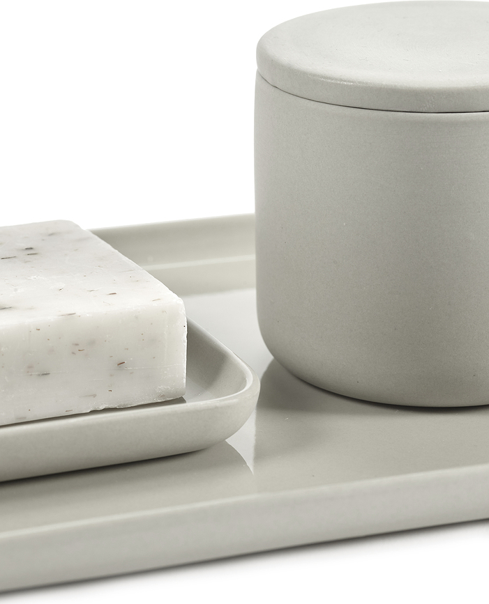 Cose Pot de Salle de Bain rond, 6,5 cm, gris foncé