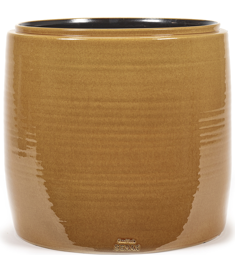 Cubremaceta esmaltada Glazed Shades, color miel