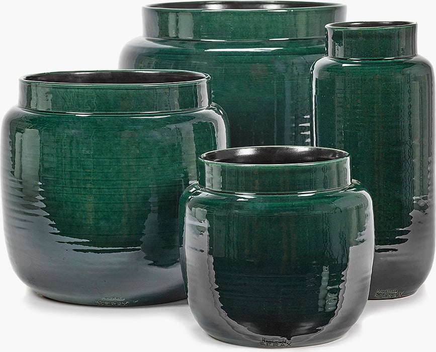 Macetero Glazed Shades, 40 cm, verde oscuro