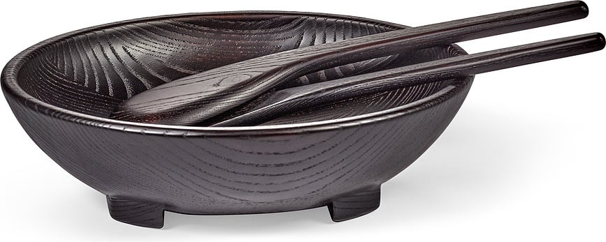 Cuenco decorativo Out of Lines, talla L, negro