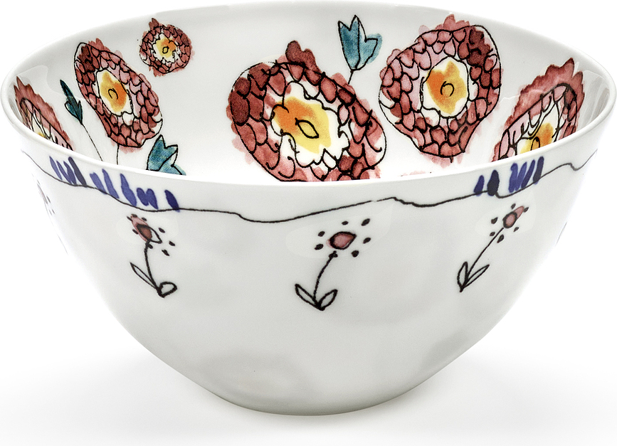 Cuenco Midnight Flowers Anemone Milk, 15 cm