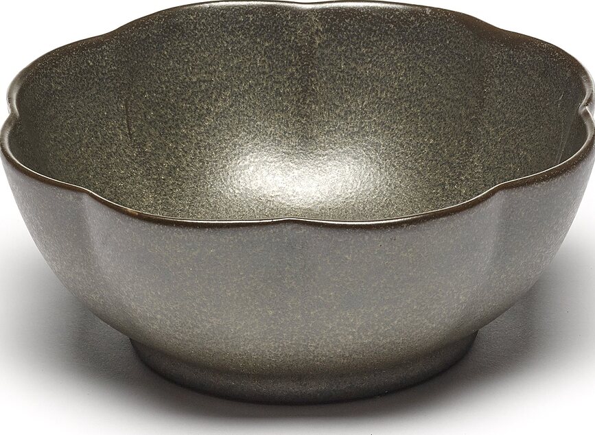 Cuencos Inku Ribbed, 15 cm, verde oscuro, 4 unidades