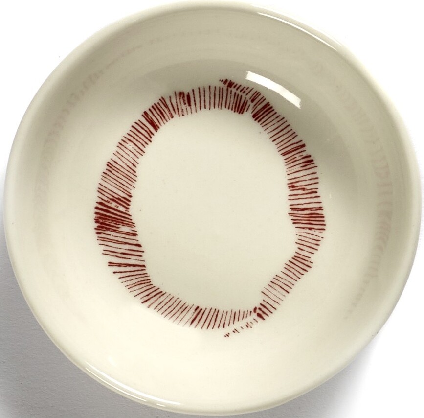 Cuencos para aperitivos Feast, 7,5 cm, blancos y rojos, 8 unidades