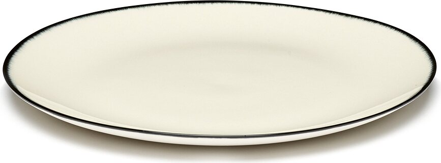 Dé 1 Assiettes à Dessert, 17,5 cm, noires et blanches, Lot de 2