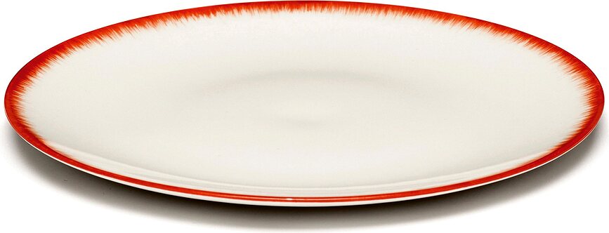 Dé 2 Assiettes à Dessert 14 cm, rouges et blanches, Lot de 2