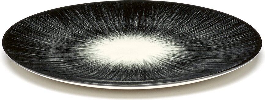 Dé 5 Assiettes à Dessert 14 cm, noires et blanches, Lot de 2