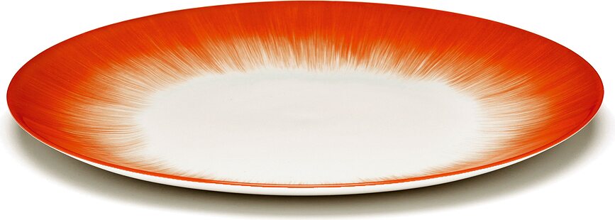 Dé 5 Assiettes à Dessert 24 cm, rouges et blanches, Lot de 2