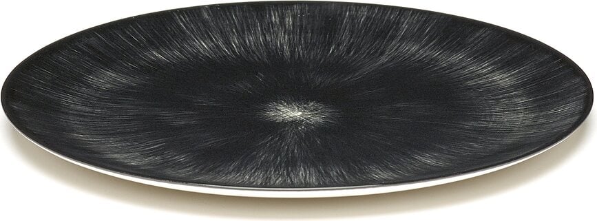 Dé 6 Assiettes à Dessert, 24 cm, noir et blanc, Lot de 2