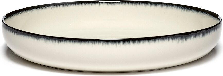 Dé A Assiettes creuses 24 cm, noires et blanches, Lot de 2