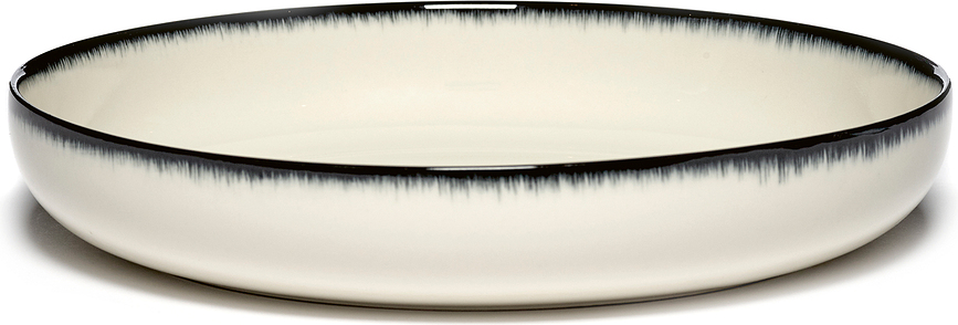 Dé A Globok Krožnik, 24 cm, črno-bel