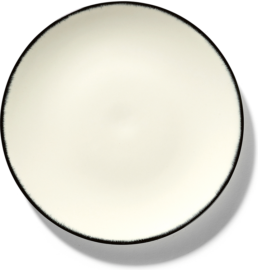 Dé 4 Assiettes à Dessert 17,5 cm, noir et blanc, Lot de 4