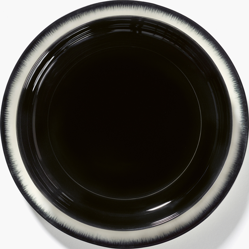 Dé C Assiette Creuse, 24 cm, noir et blanc