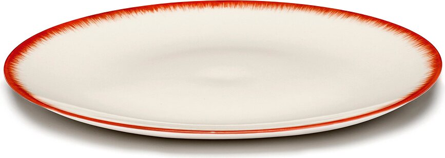 Dé Assiettes à Déjeuner 24 cm, rouges et blanches, Lot de 2