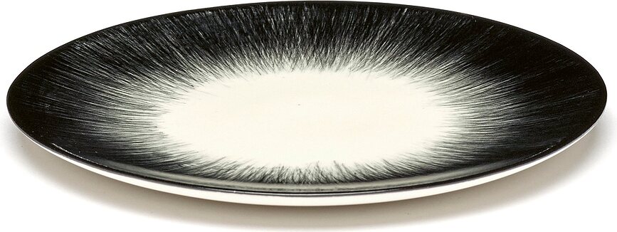 Dé Assiettes à Dessert, 14 cm, noires et blanches, Lot de 4