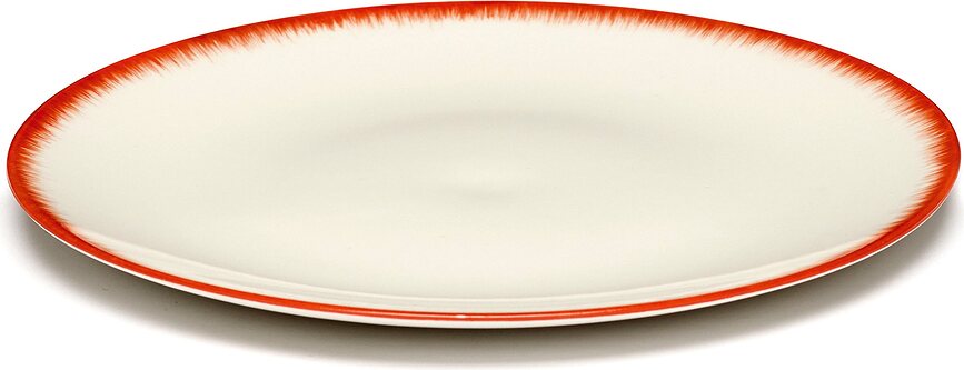 Dé Assiettes à Dessert 17,5 cm, rouges et blanches, Lot de 2