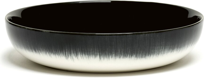 Dé B Assiettes Creuses 18,5 cm, noires et blanches, Lot de 2